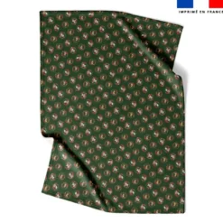 Coupon couverture imprimé animaux couronne de noël vert - Création Stillistic