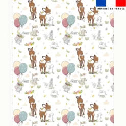 Coupon couverture imprimé animaux de la clairière
