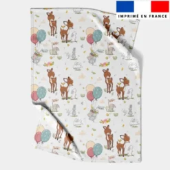 Coupon couverture imprimé animaux de la clairière