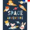 Coupon couverture imprimé animaux dans l'espace