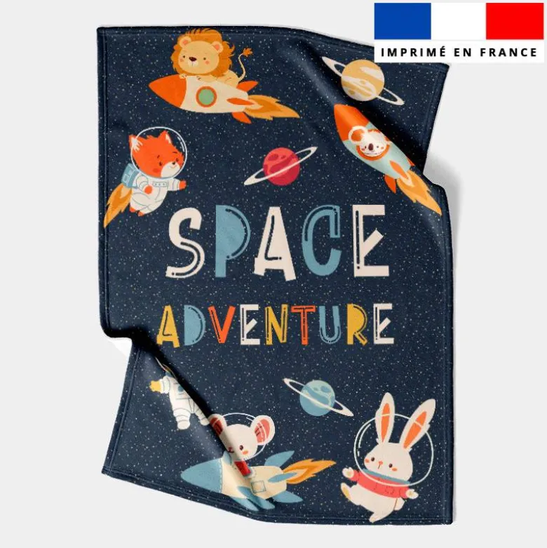 Coupon couverture imprimé animaux dans l'espace