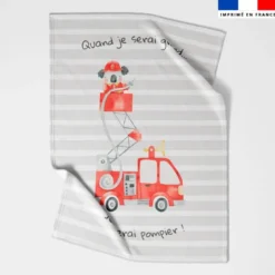 Coupon couverture imprimé animaux pompiers