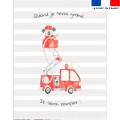 Coupon couverture imprimé animaux pompiers