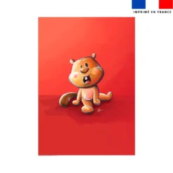 Coupon couverture imprimé bébé castor - Création Stillistic