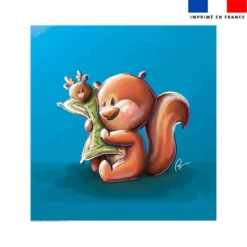 Coupon couverture imprimé bébé écureuil - Création Stillistic