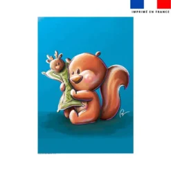 Coupon couverture imprimé bébé écureuil - Création Stillistic