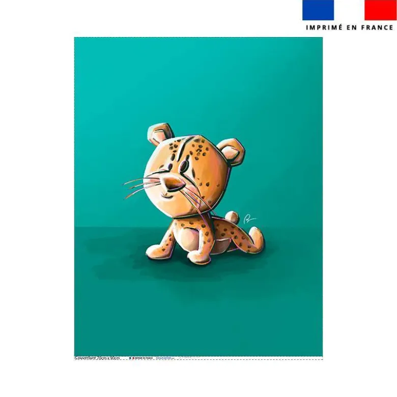 Coupon couverture imprimé bébé guépard - Création Stillistic