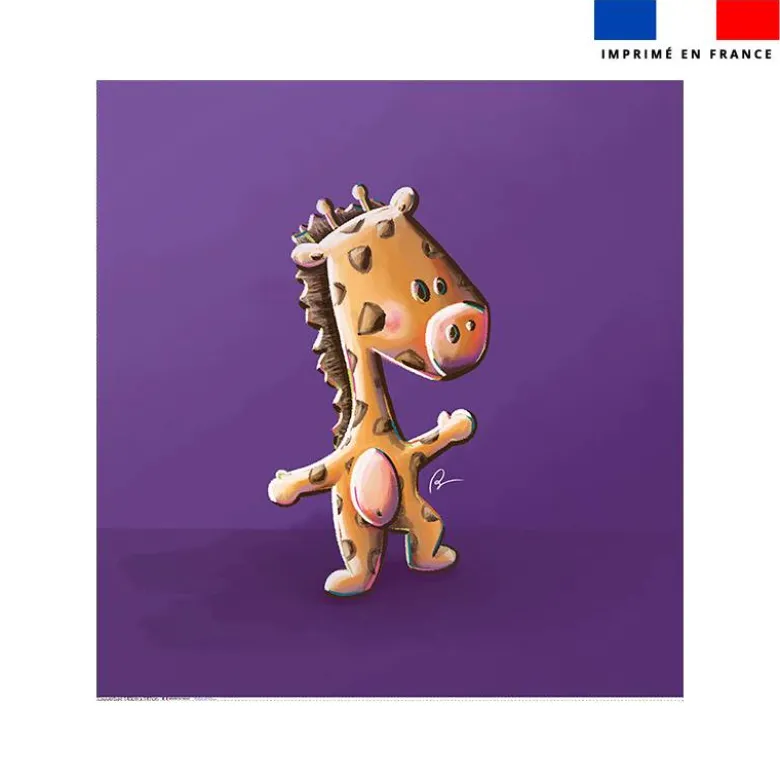 Coupon couverture imprimé bébé girafe - Création Stillistic