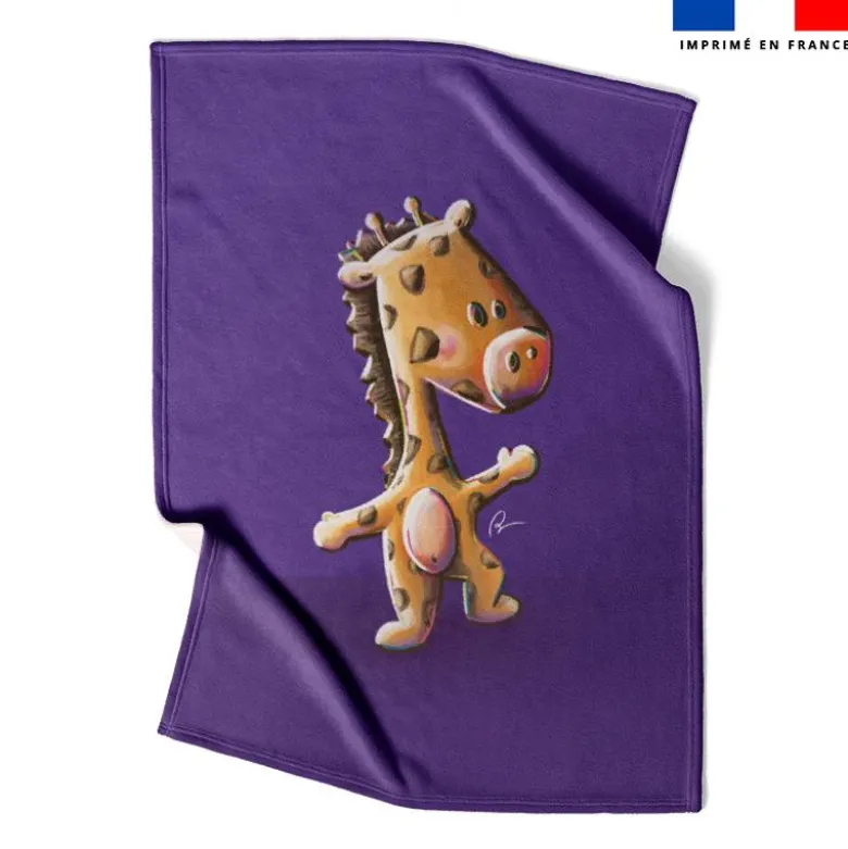 Coupon couverture imprimé bébé girafe - Création Stillistic