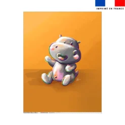 Coupon couverture imprimé bébé hippo - Création Stillistic