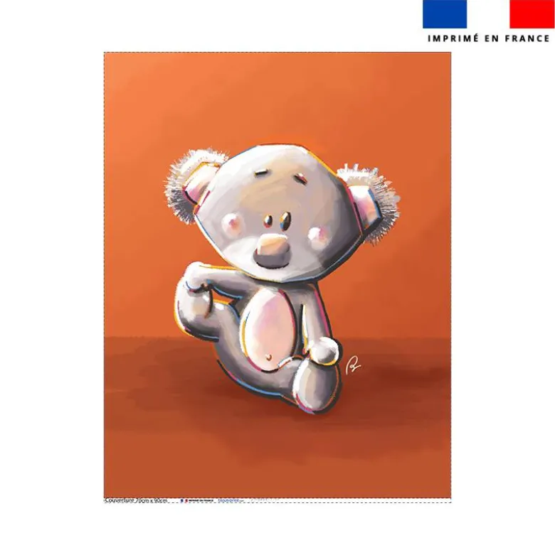 Coupon couverture imprimé bébé koala - Création Stillistic