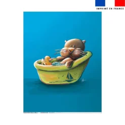 Coupon couverture imprimé bébé loutre - Création Stillistic