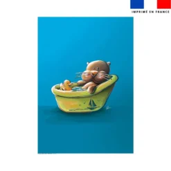 Coupon couverture imprimé bébé loutre - Création Stillistic