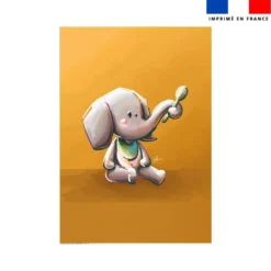 Coupon couverture imprimé bébé éléphant - Création Stillistic