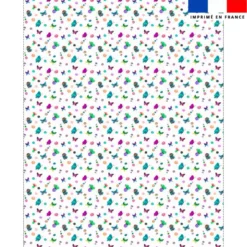Coupon couverture imprimé bulles et papillons blanc - Création Cat&Colours