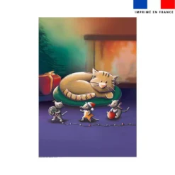 Coupon couverture imprimé chat et souris de noel - Création Stillistic