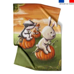 Coupon couverture imprimé course animaux citrouille - Création Stillistic