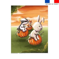 Coupon couverture imprimé course animaux citrouille - Création Stillistic