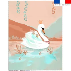 Coupon couverture imprimé cygne - Création Nidillus