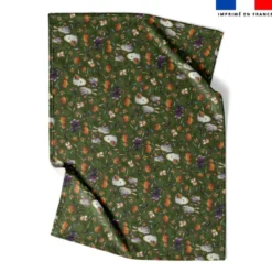 Coupon couverture imprimé fantômes vert - Création Stillistic