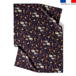 Coupon couverture imprimé fantômes noir - Création Stillistic