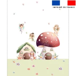 Coupon couverture imprimé fées et maisonnettes