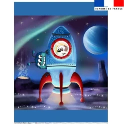 Coupon couverture imprimé fusée - Création Nidillus