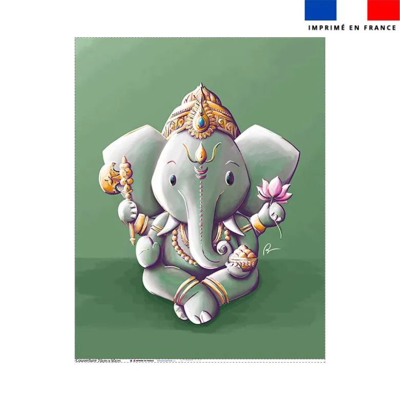 Coupon couverture imprimé Ganesh - Création Stillistic