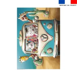 Coupon couverture imprimé hippo van - Création Stillistic