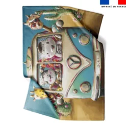 Coupon couverture imprimé hippo van - Création Stillistic