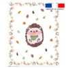 Coupon couverture imprimé hérisson d'automne