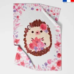 Coupon couverture imprimé hérisson aquarelle