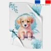 Coupon couverture imprimé labrador aquarelle