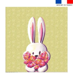 Coupon couverture imprimé lapin printanier - Création Stillistic
