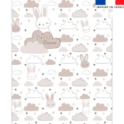 Coupon couverture imprimé lapin rêveur