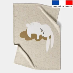 Coupon couverture imprimé lapin dans les nuages