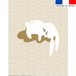 Coupon couverture imprimé lapin dans les nuages
