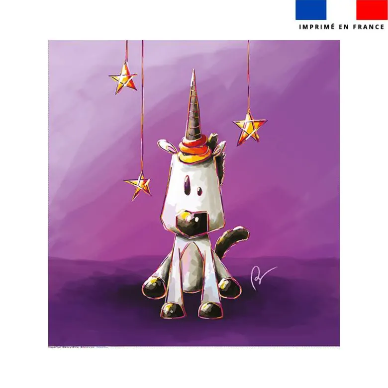 Coupon couverture imprimé licorne - Création Stillistic