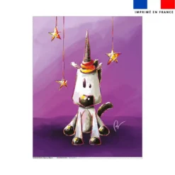 Coupon couverture imprimé licorne - Création Stillistic
