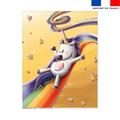 Coupon couverture imprimé licorne toboggan - Création Stillistic