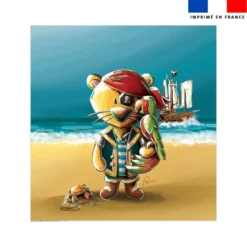 Coupon couverture imprimé lion pirate - Création Stillistic