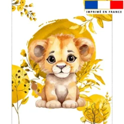 Coupon couverture imprimé lionceau aquarelle