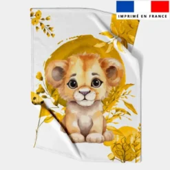 Coupon couverture imprimé lionceau aquarelle
