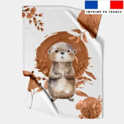 Coupon couverture imprimé loutre aquarelle