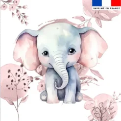 Coupon couverture imprimé éléphant aquarelle