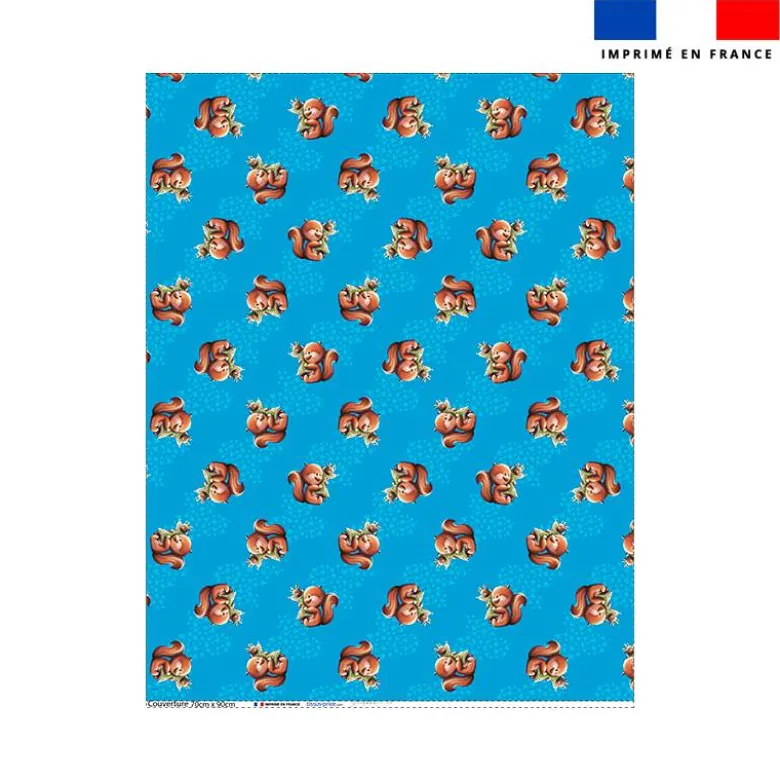 Coupon couverture imprimé mini bébé écureuil - Création Stillistic