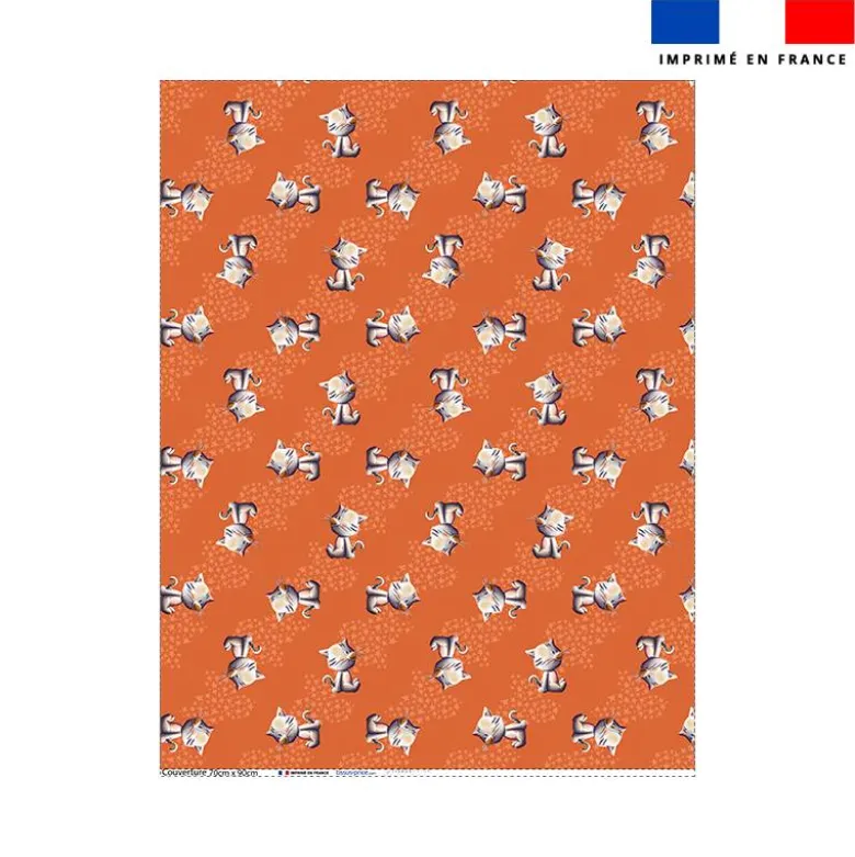 Coupon couverture imprimé mini bébé chat - Création Stillistic