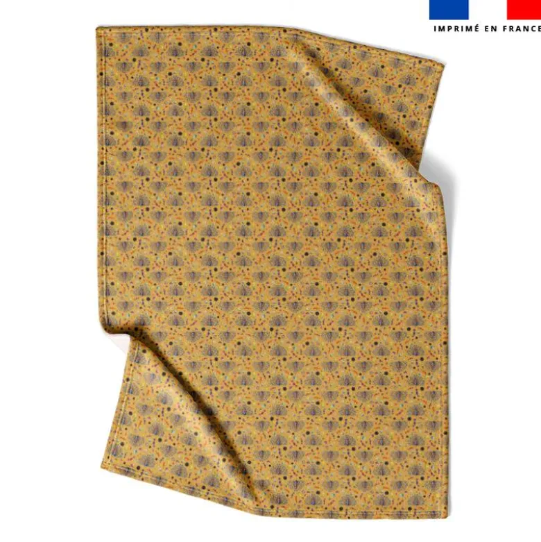 Coupon couverture imprimé mini paon bonbons - Création Stillistic