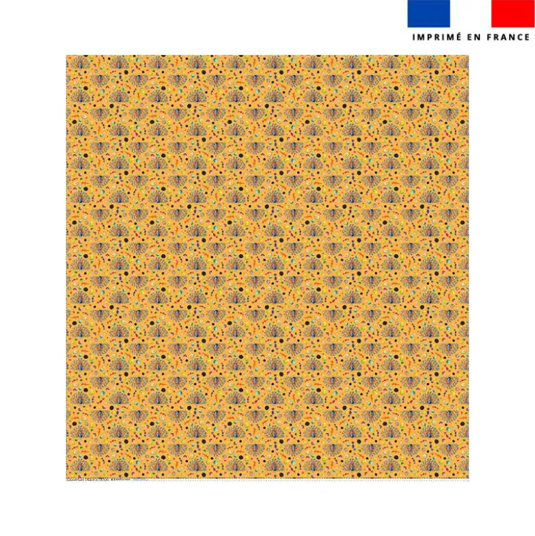 Coupon couverture imprimé mini paon bonbons - Création Stillistic