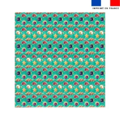 Coupon couverture imprimé mini poissons bonbons - Création Stillistic